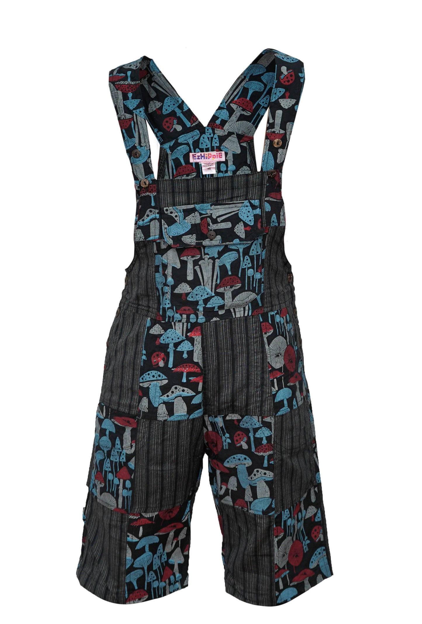 Women's Short Dungarees Patchwork Cotton Hippie Summer Jumpsuits