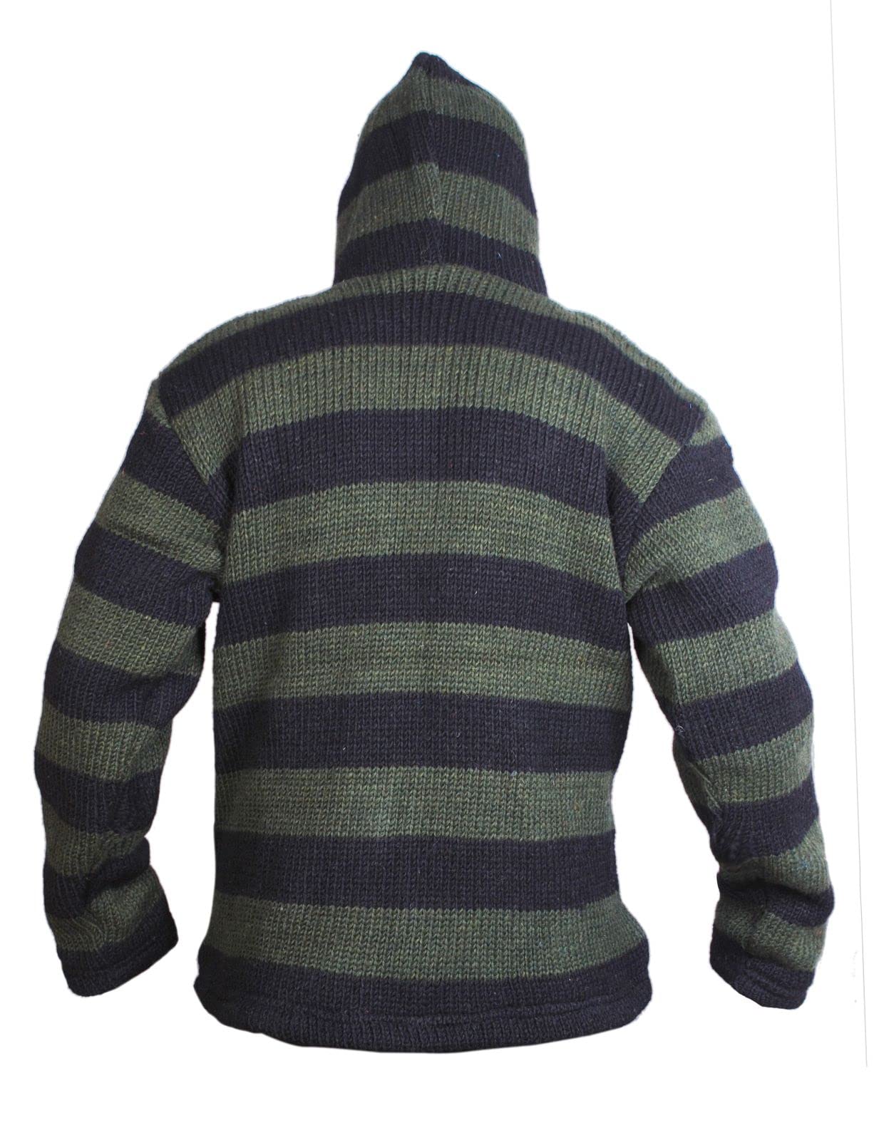 Men's Striped Zip Up Hooded Jacket
