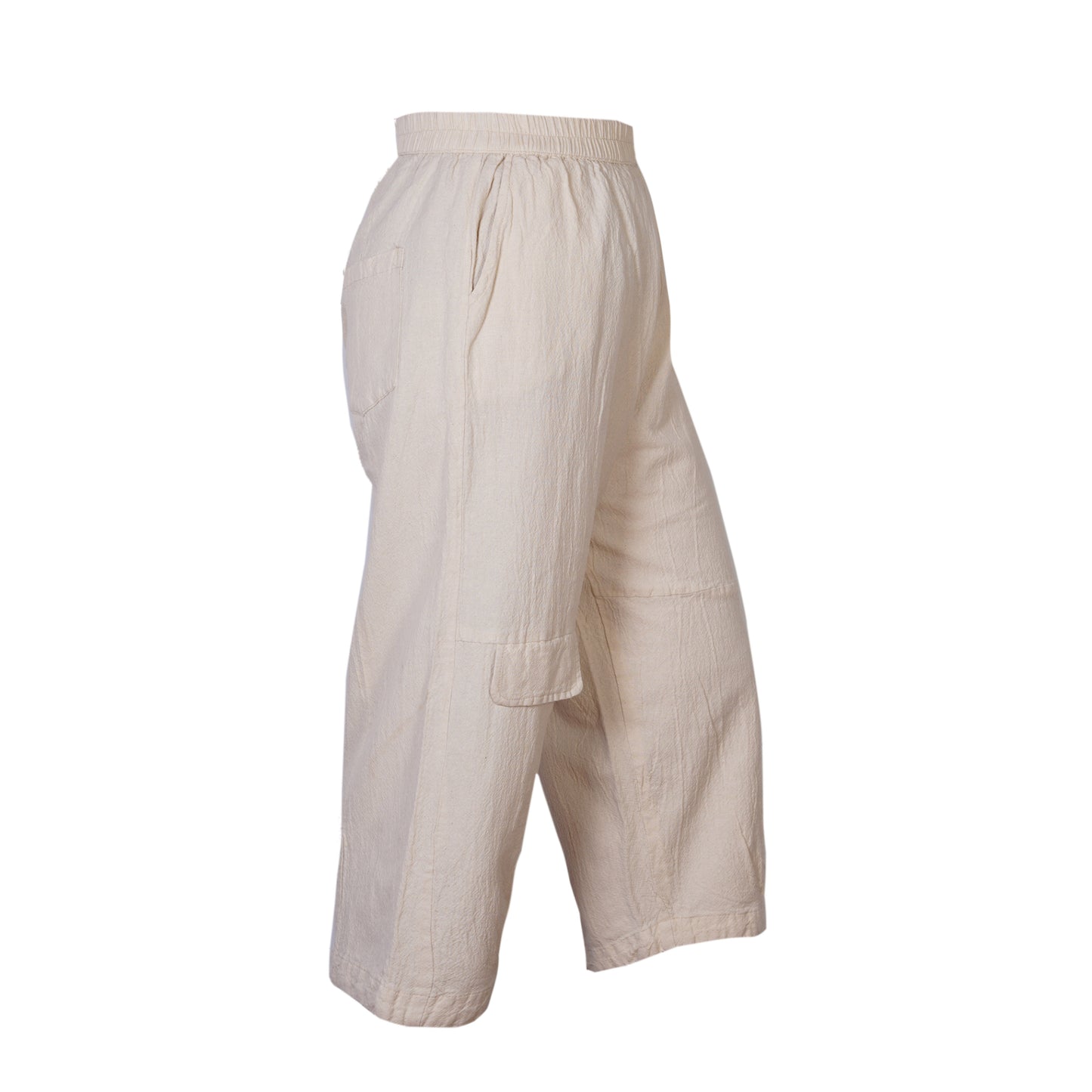 Mens Ankle Length Summer Work Pants Cotton Relaxed Fit Casual Hippy Trousers