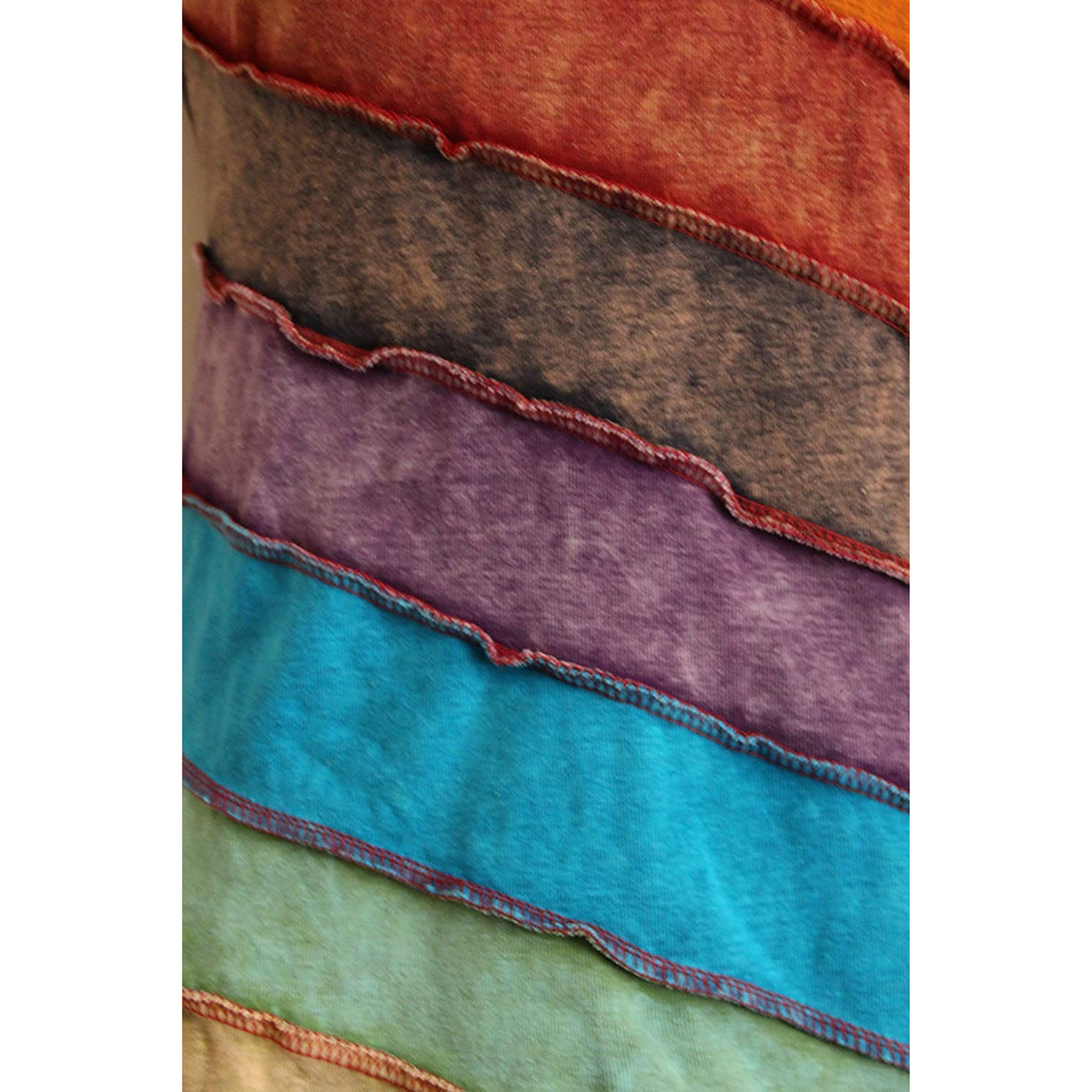 Women Stonewashed Rainbow Striped Cotton Hippie Boho Tank Top