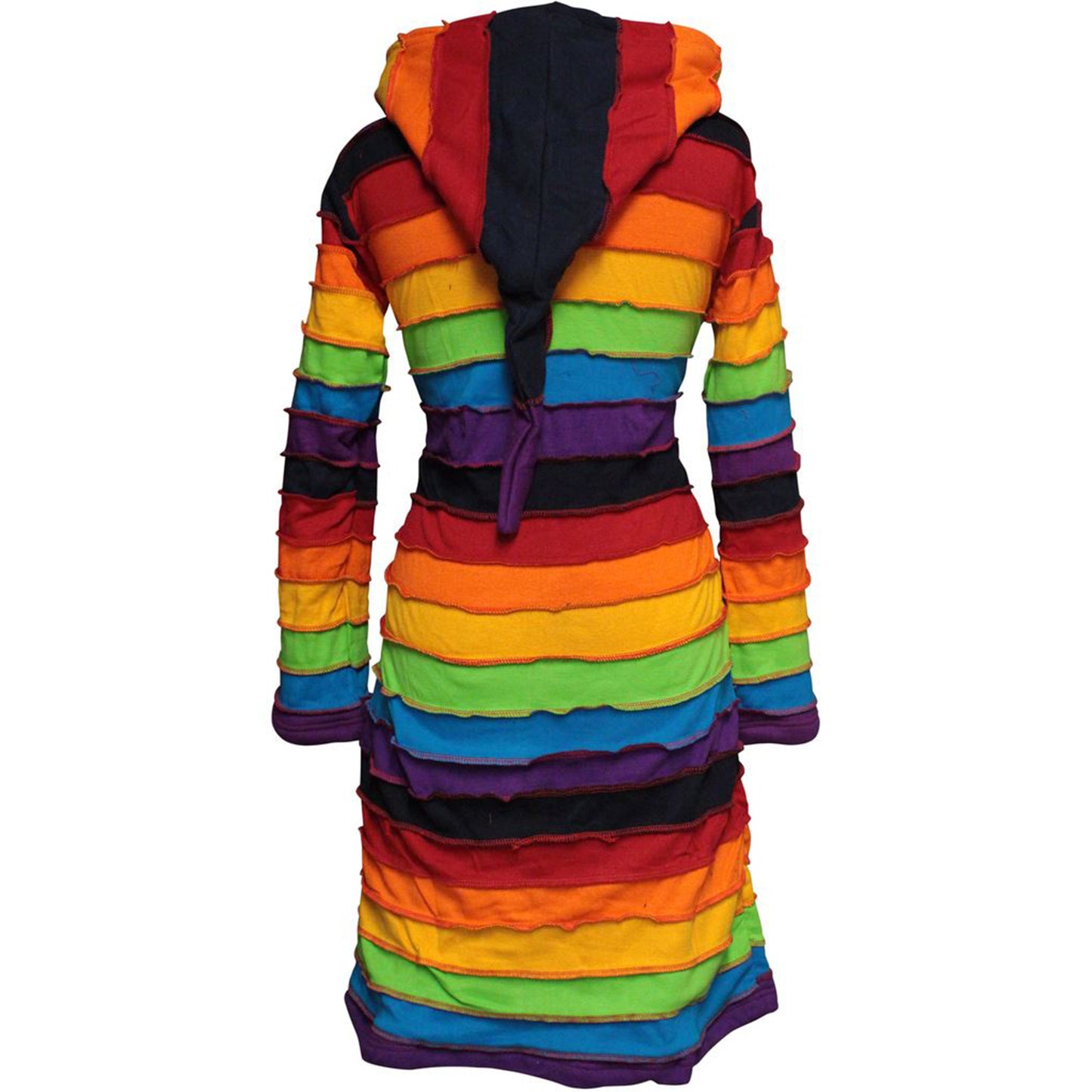 Women's Fleece Lined Knee Length Rainbow Jacket