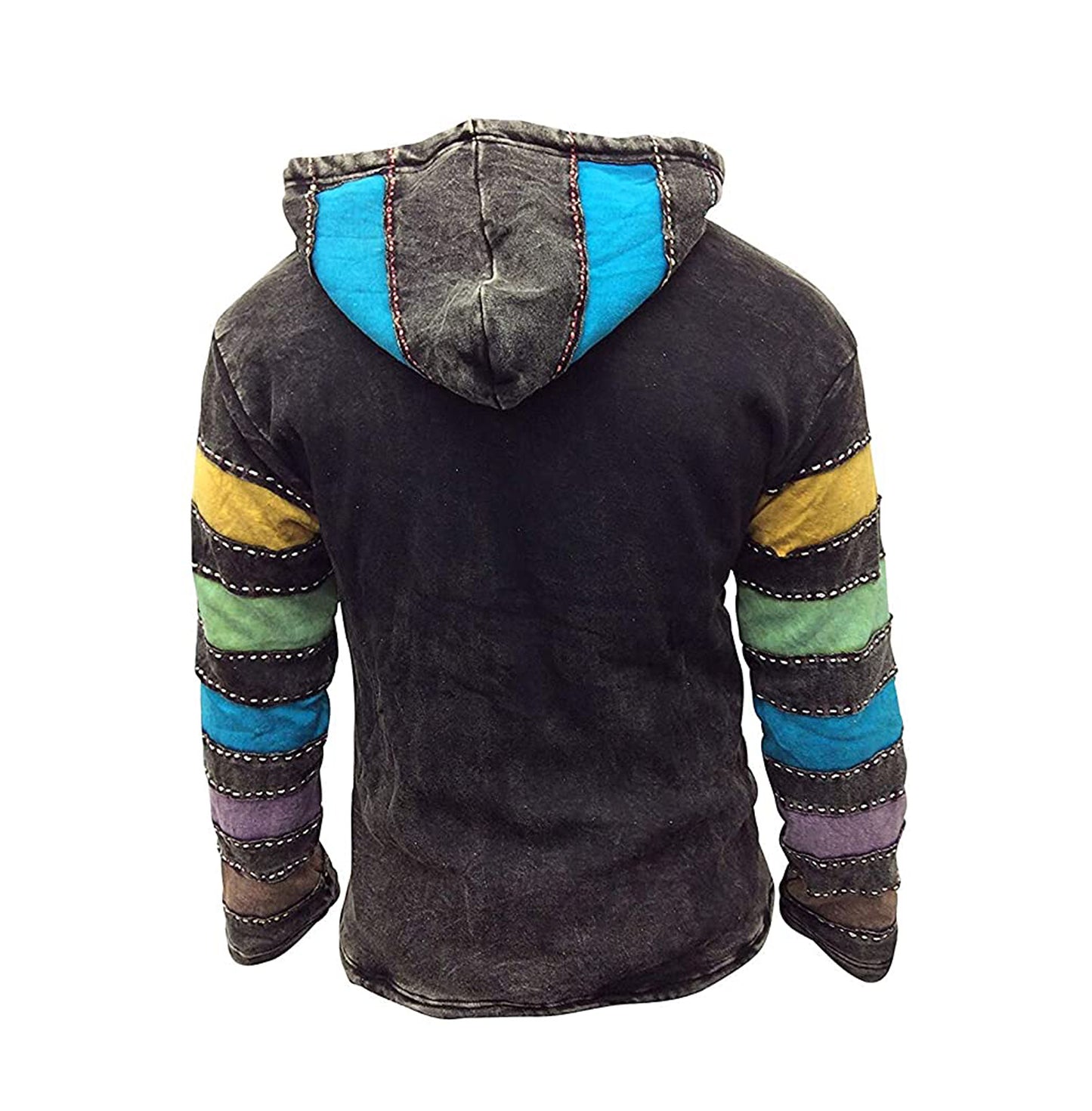 Men's Rainbow Striped Zip Up Hoodie