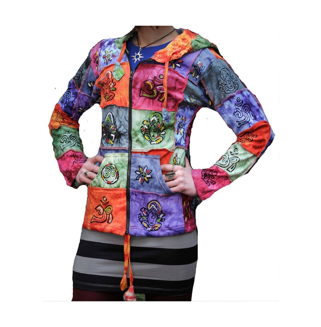 Radiate Bohemian Vibes: The Tie-Dye Hippie Hoodie Jacket for Women
