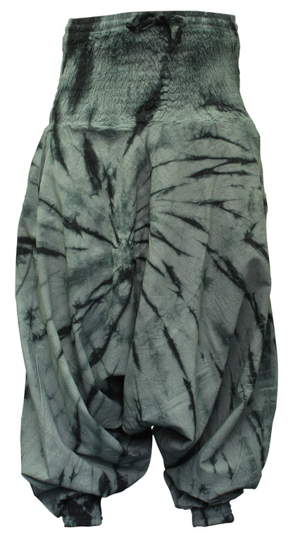 Tie Dye Harem Pants, Colourful Yoga Boho Baggy Trousers Hippie Clothes