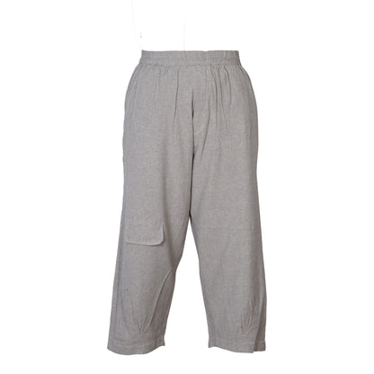 Mens Ankle Length Summer Work Pants Cotton Relaxed Fit Casual Hippy Trousers