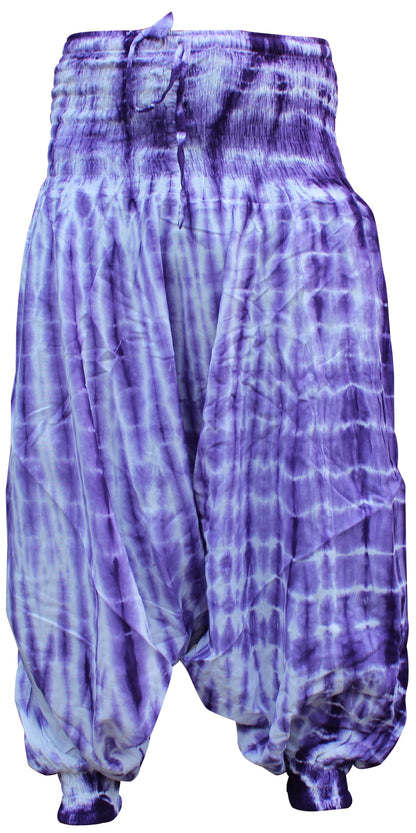 Tie Dye Harem Pants, Colourful Yoga Boho Baggy Trousers Hippie Clothes