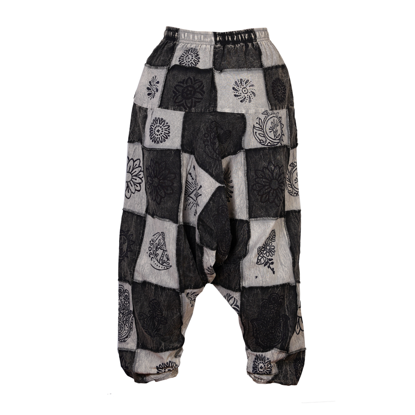 Men’s Patchwork Gothic Printed Trouser Cotton Hippy Festival Harem Pants
