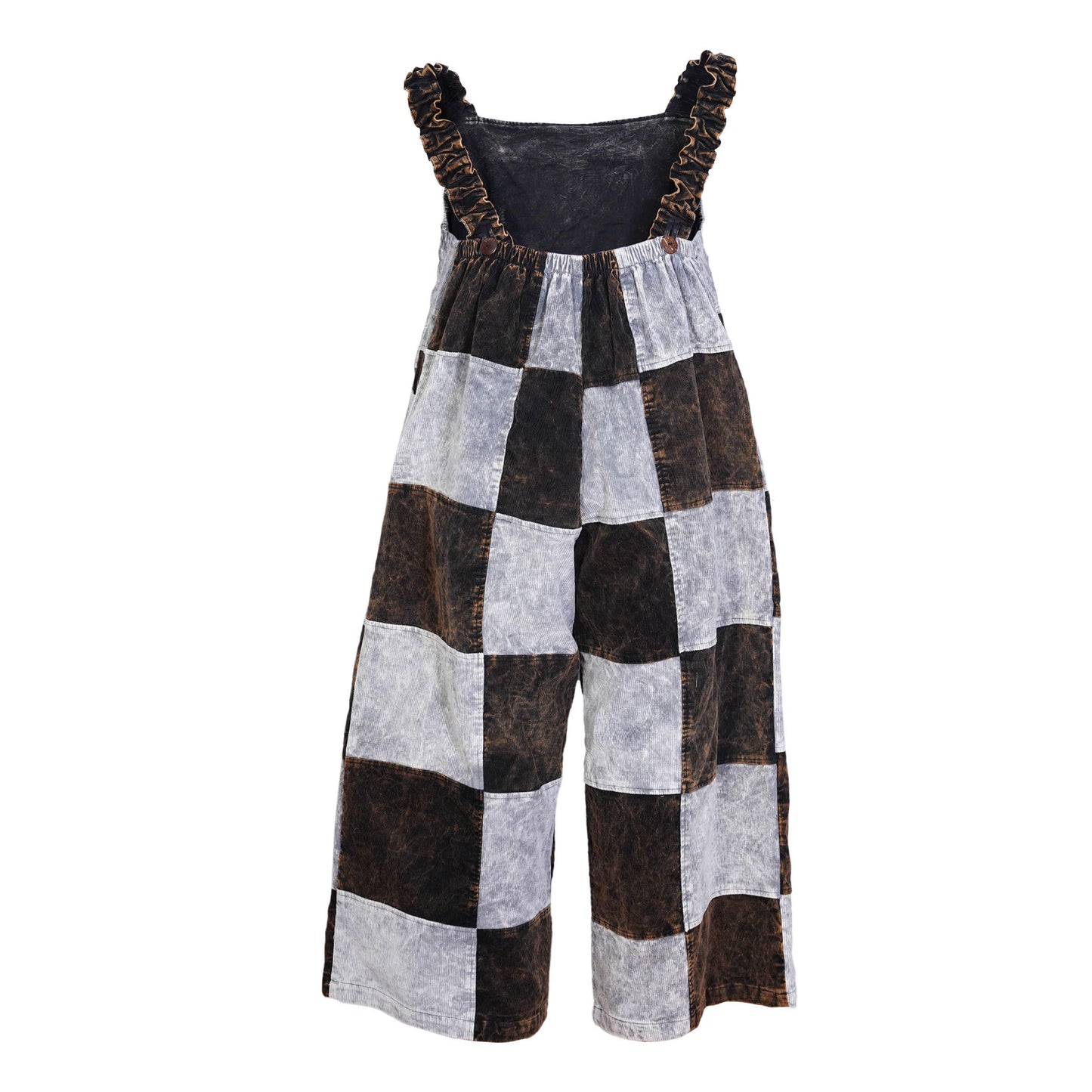 Women’s Cotton Patchwork Mushroom Flower Sun Tribal Print Hippie Summer Dungarees