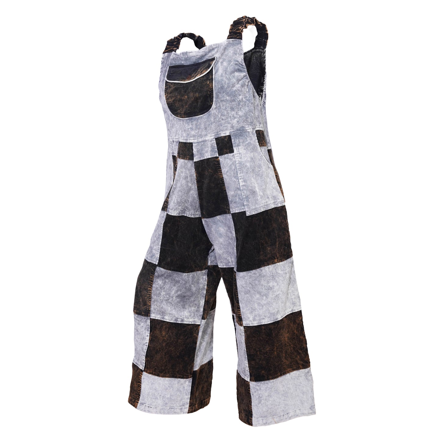 Women’s Cotton Patchwork Mushroom Flower Sun Tribal Print Hippie Summer Dungarees