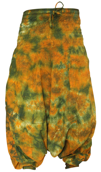 Tie Dye Harem Pants, Colourful Yoga Boho Baggy Trousers Hippie Clothes
