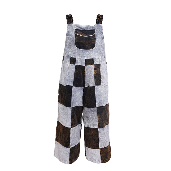 Women’s Cotton Patchwork Mushroom Flower Sun Tribal Print Hippie Summer Dungarees
