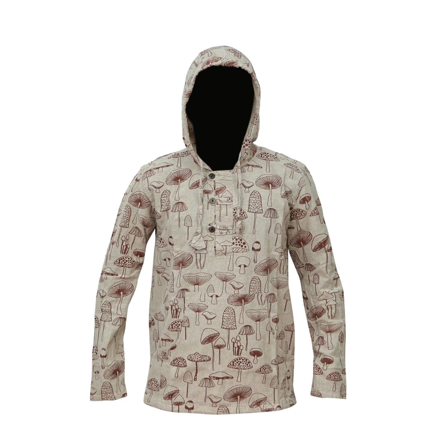 Mens Lightweight Hippie Hooded Shirt