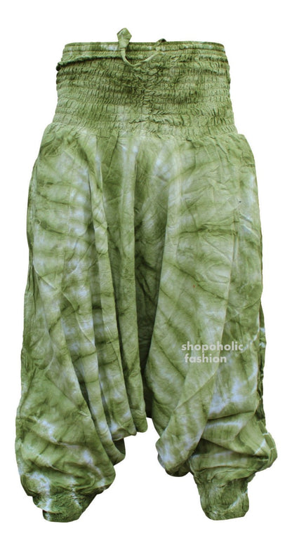 Tie Dye Harem Pants, Colourful Yoga Boho Baggy Trousers Hippie Clothes
