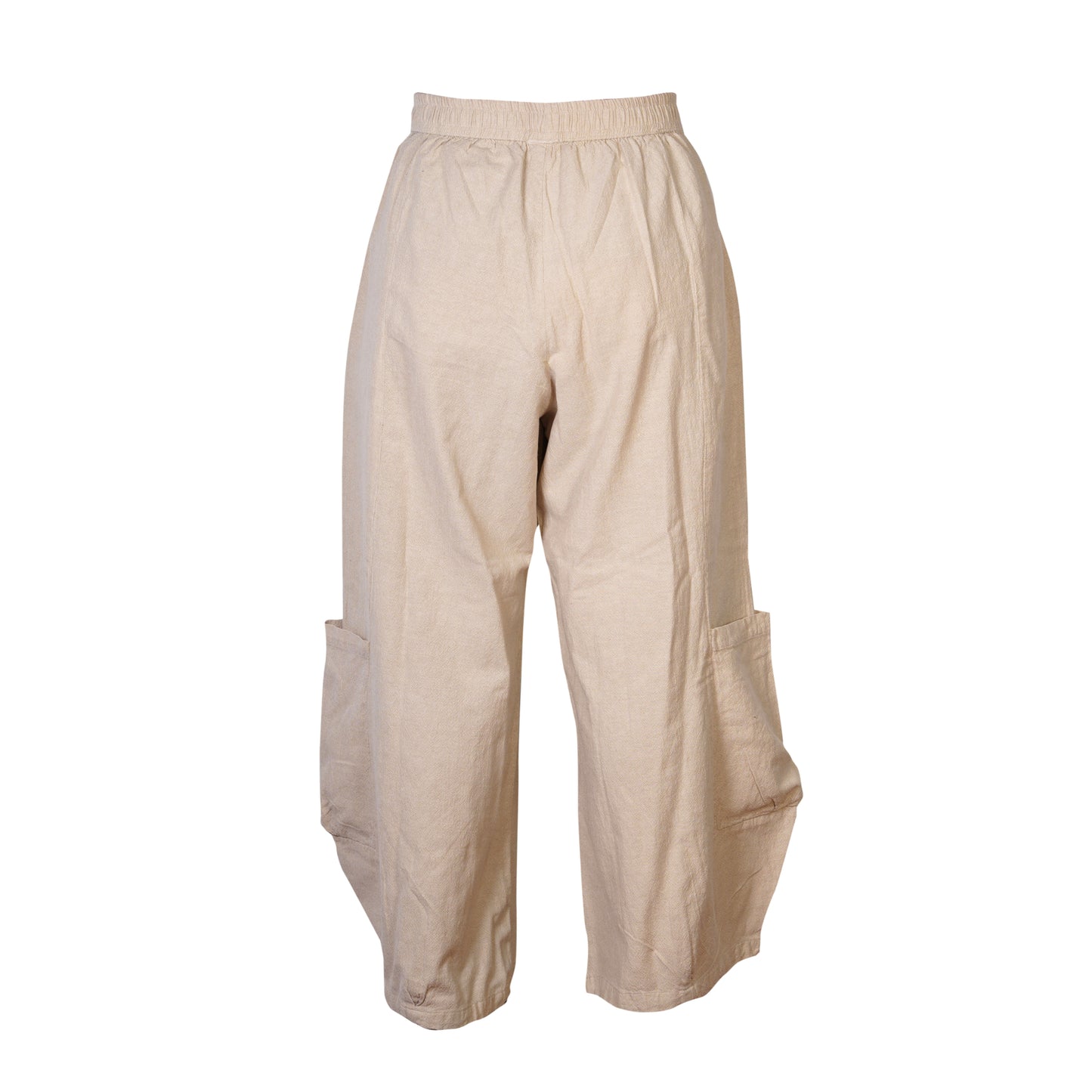 Men's Casual Relaxed Fit Elastic Waist Hippie Cotton Cargo Trouser