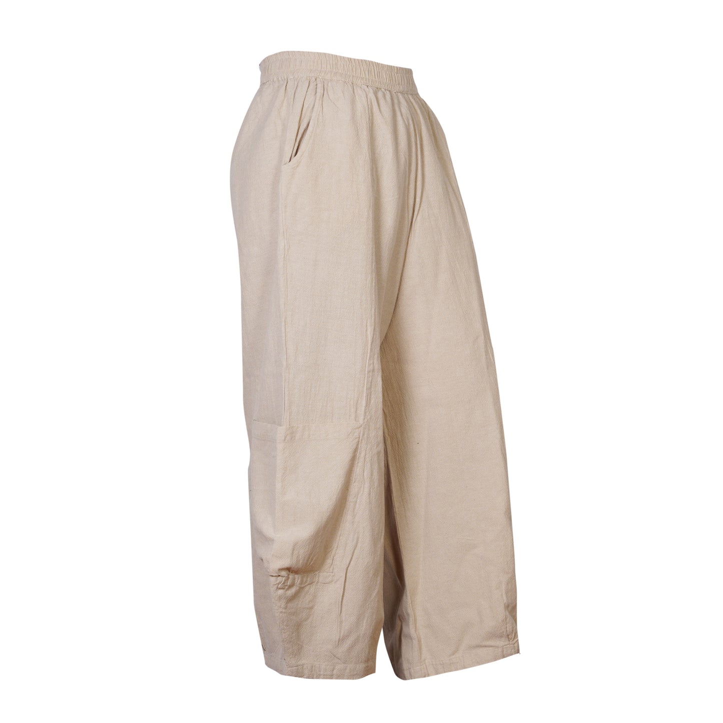 Men's Casual Relaxed Fit Elastic Waist Hippie Cotton Cargo Trouser