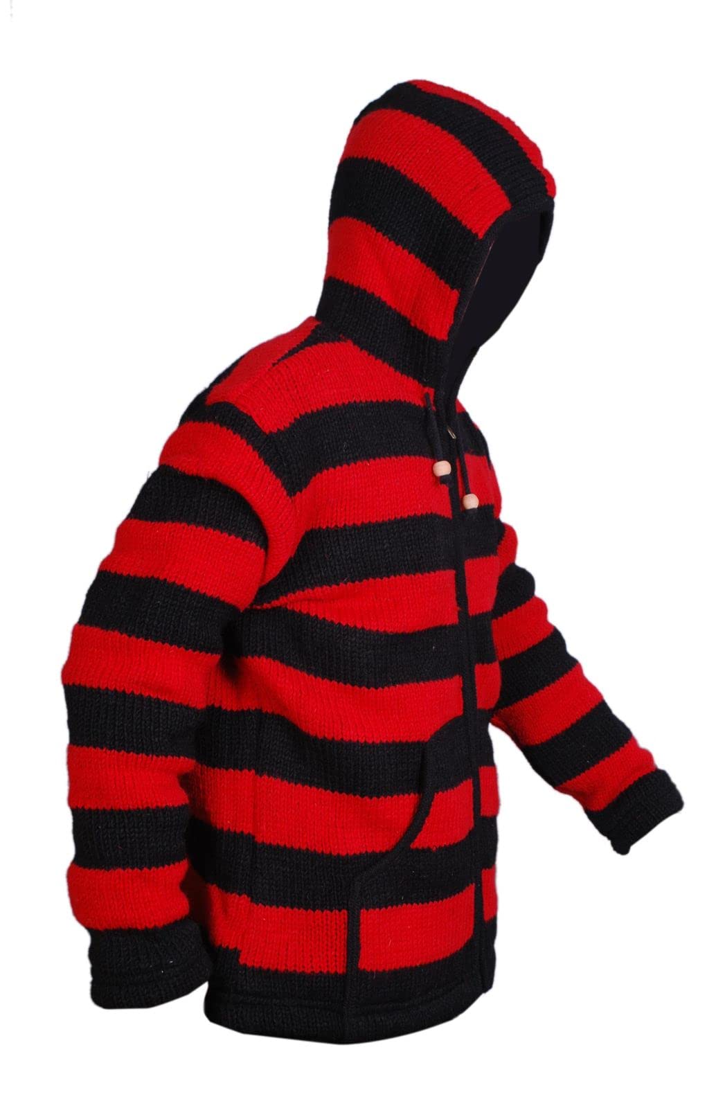 Men's Striped Zip Up Hooded Jacket