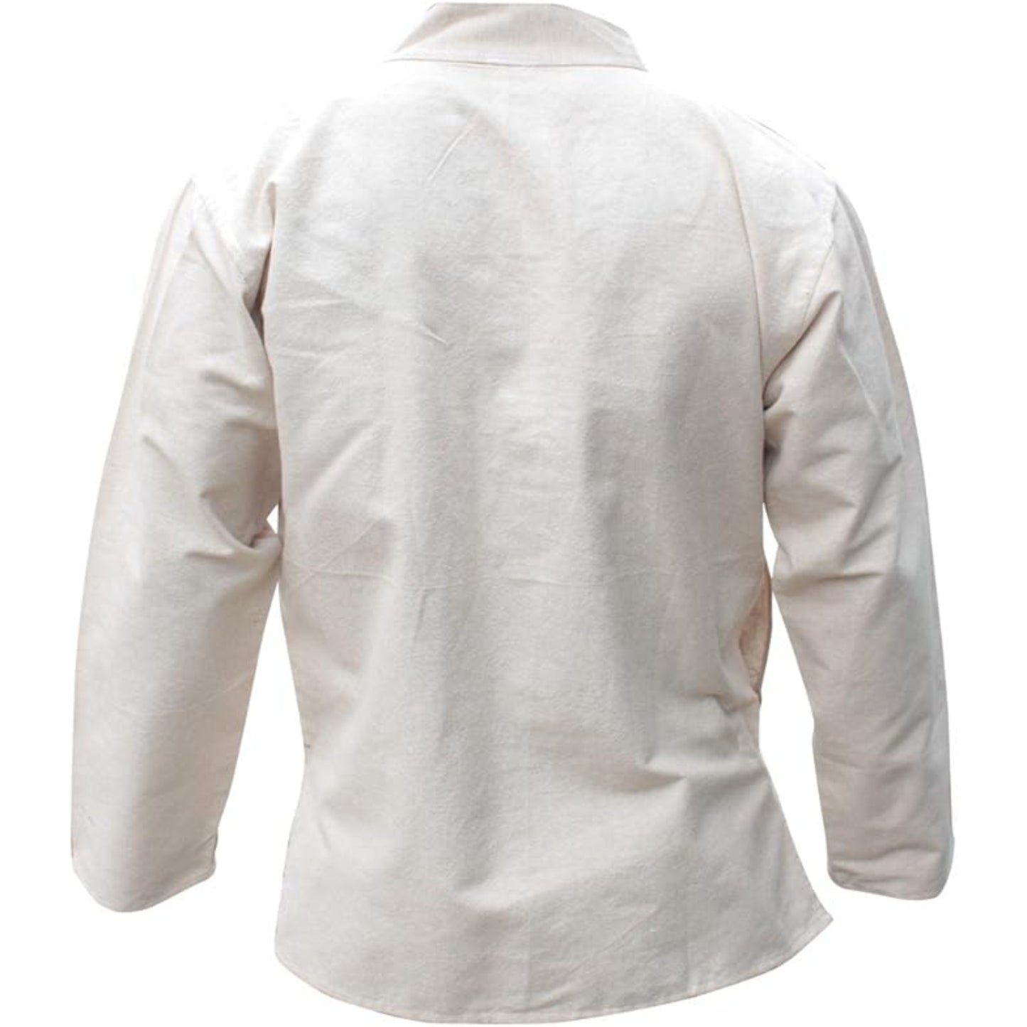 Mens Plain Hemp Band Collar Hippy Summer Light Tops Full Sleeve Grandad Shirt