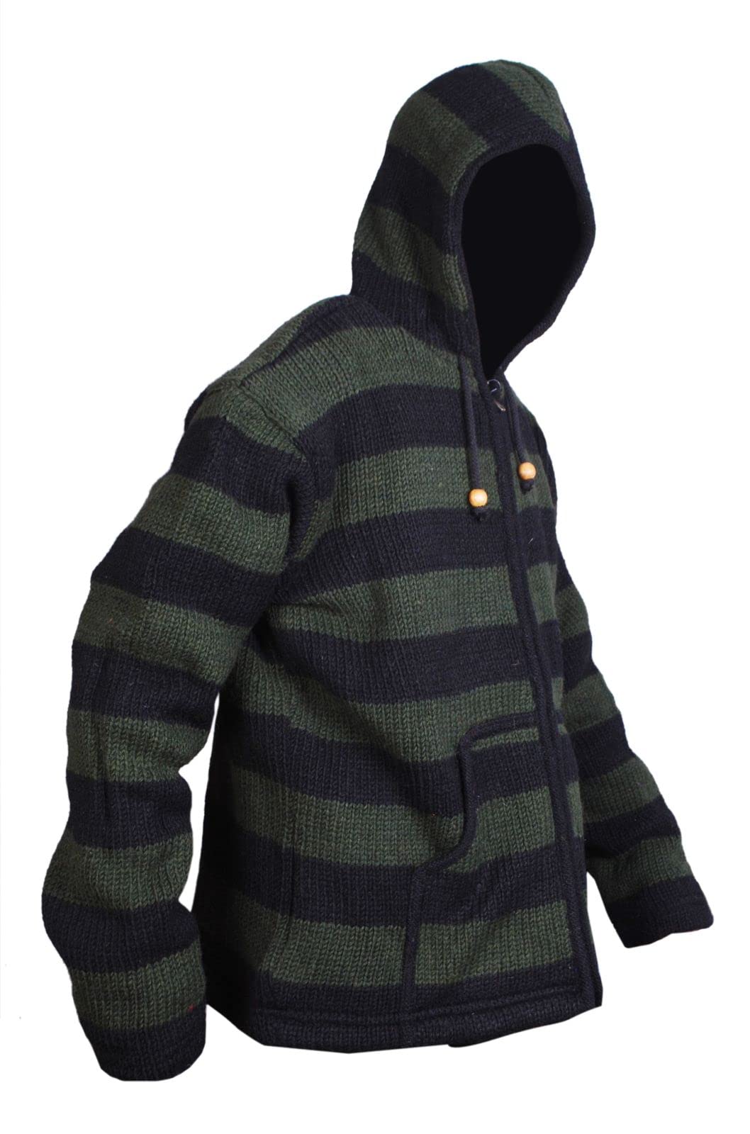 Men's Striped Zip Up Hooded Jacket