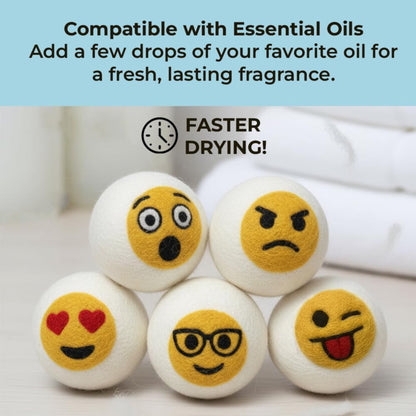 Wool Dryer Balls - 1000+ Loads - Pure Organic Wool - Reusable Natural Fabric Softener Perfect with Essential Oils, Reduce Clothing Static and Wrinkles