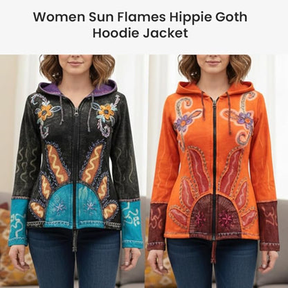 Women's Sun Flames Hoodie Jacket