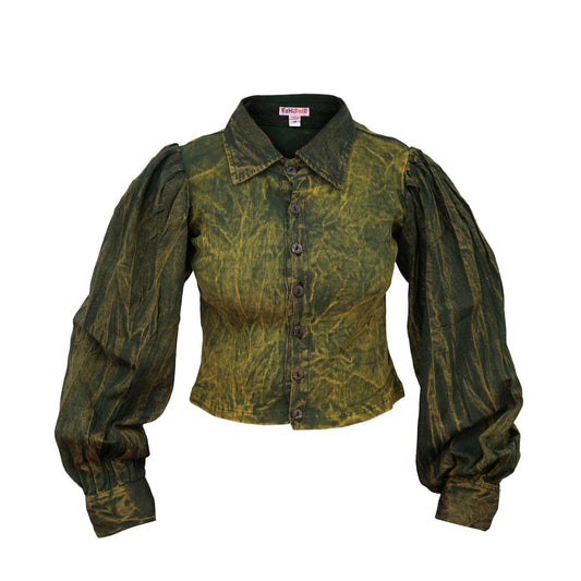 Women Long Sleeve Button Down Boho Short Shirt