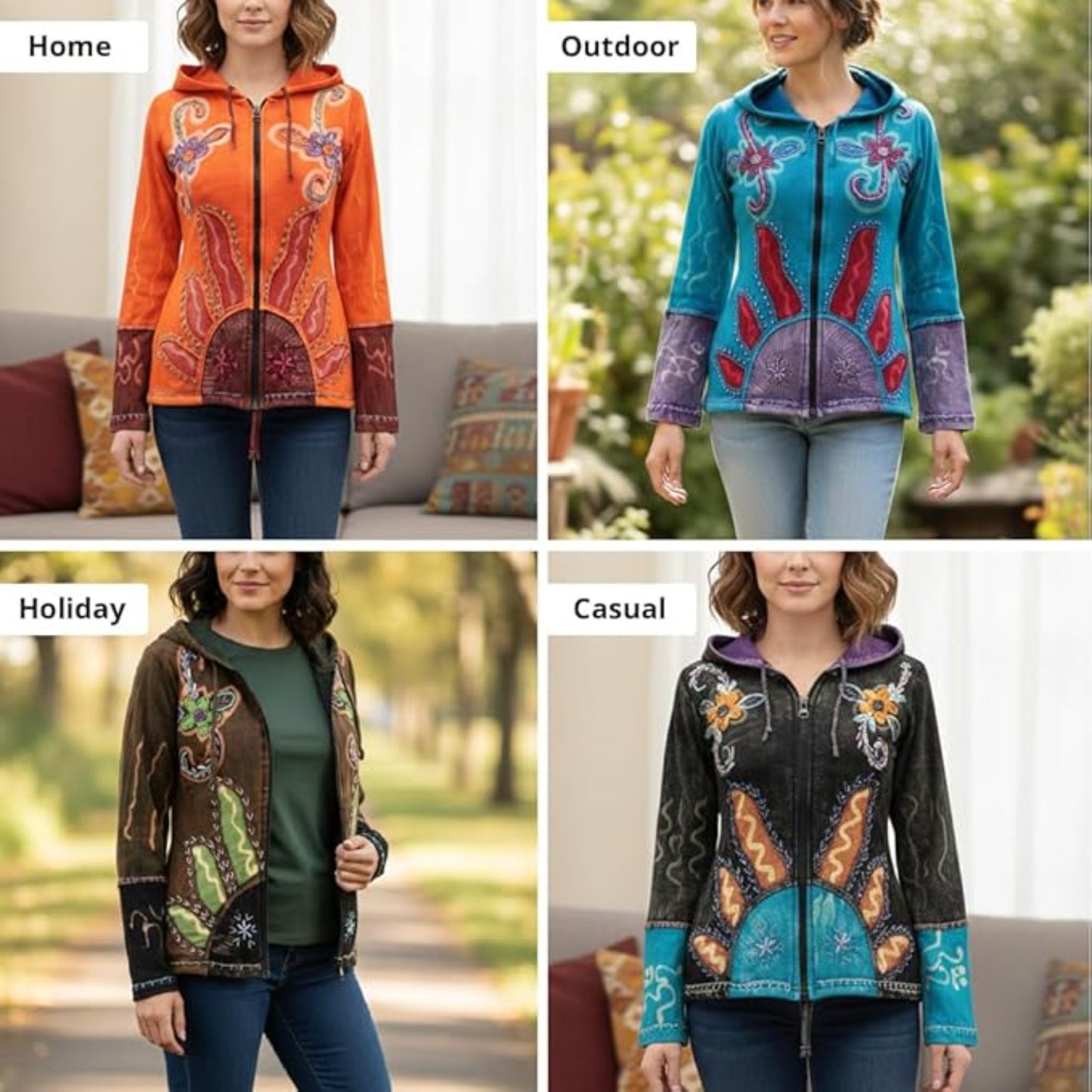 Women's Sun Flames Hoodie Jacket