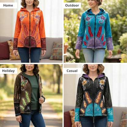 Women's Sun Flames Hoodie Jacket