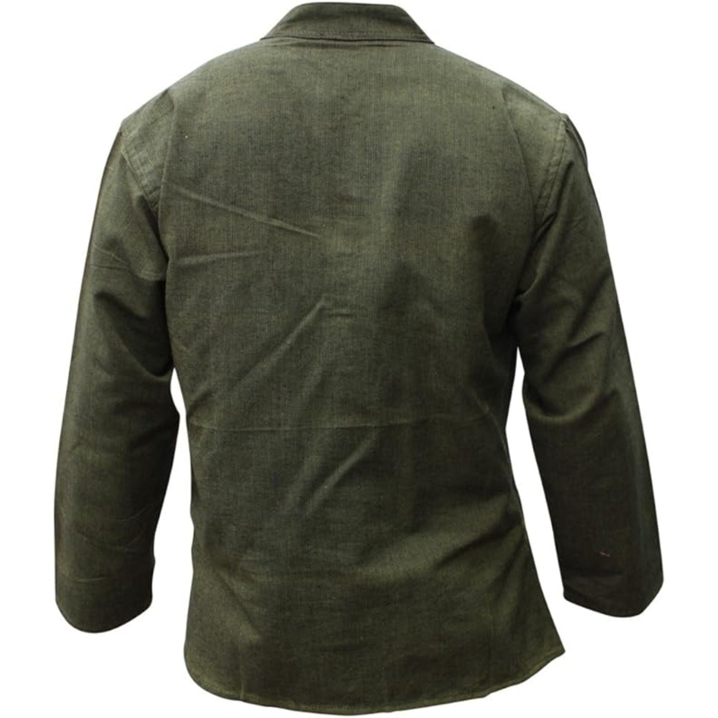 Mens Plain Hemp Band Collar Hippy Summer Light Tops Full Sleeve Grandad Shirt