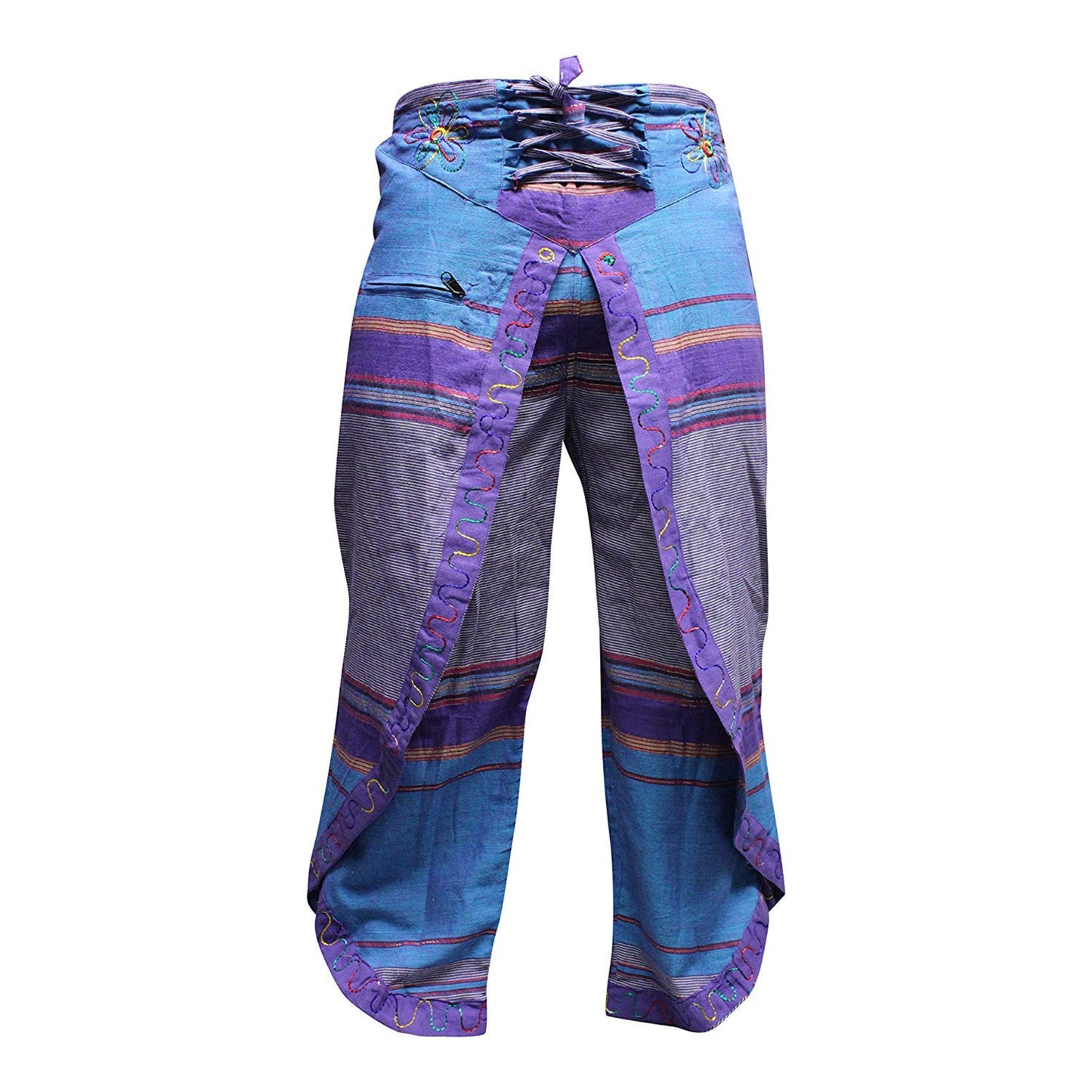 WOMEN MULTICOLOURED HIPPIE WRAP TROUSER PANTS