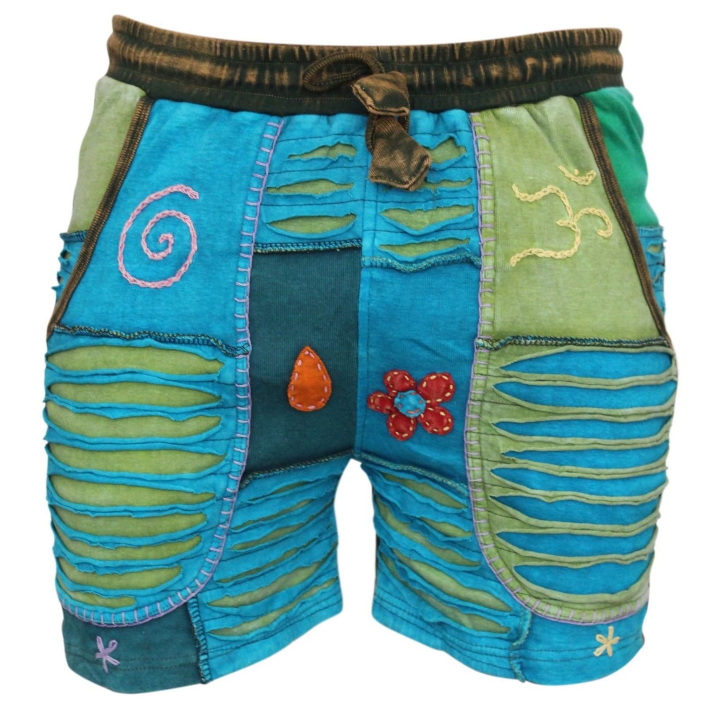 WOMEN FADED STONEWASHED CASUAL SUMMER PANT HOLIDAY HIPPIE SHORTS