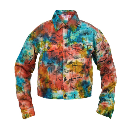 Womens Long Sleeve Tops Tie Dye Button Down Hippie Shirt