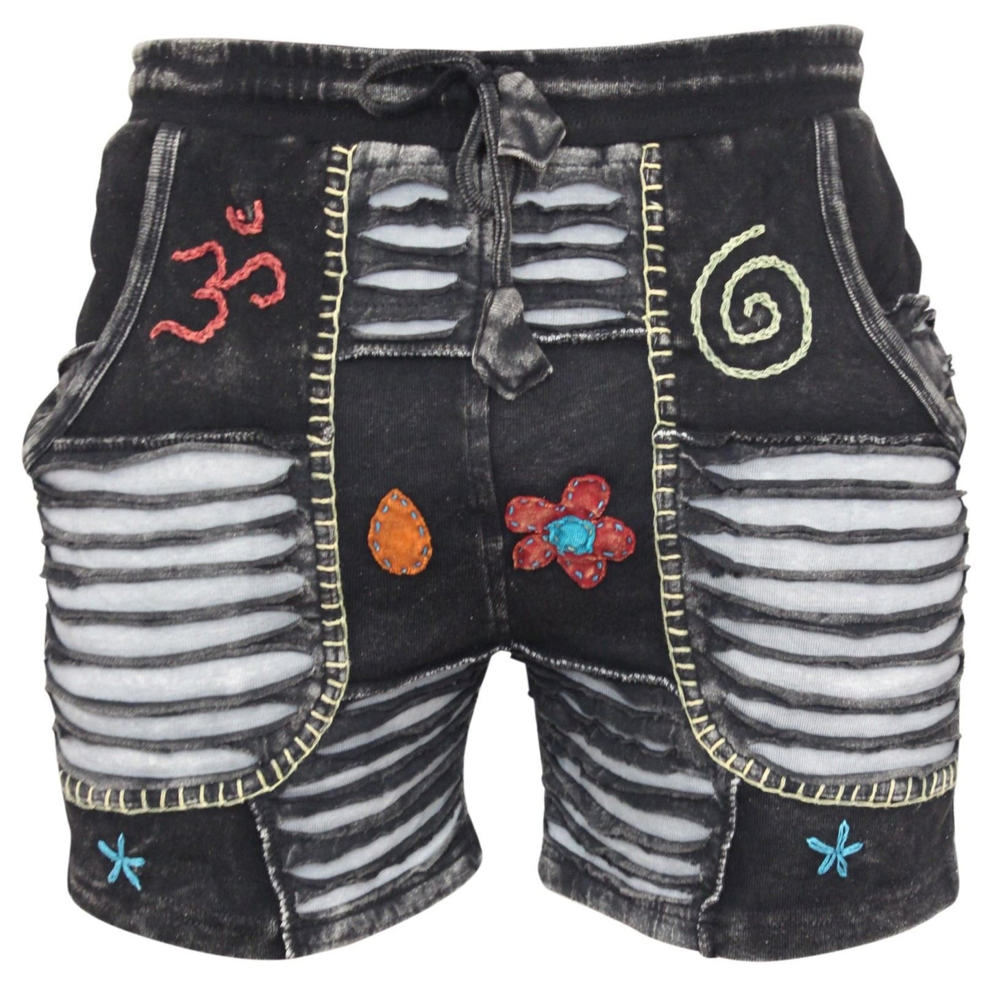 WOMEN FADED STONEWASHED CASUAL SUMMER PANT HOLIDAY HIPPIE SHORTS