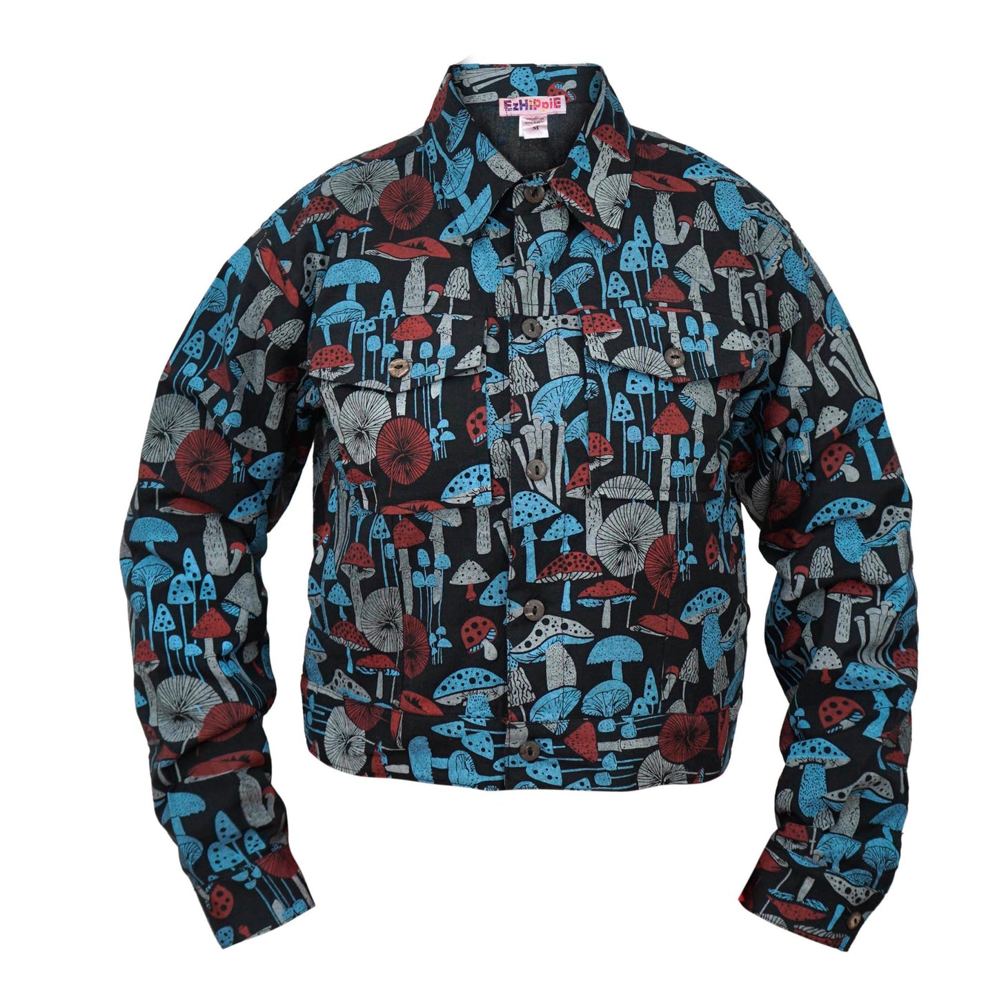 Womens Long Sleeve Tops Tie Dye Button Down Hippie Shirt