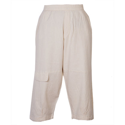 Mens Ankle Length Summer Work Pants Cotton Relaxed Fit Casual Hippy Trousers