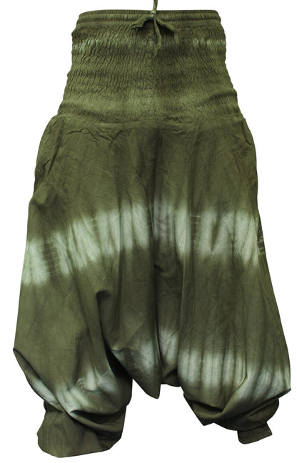 Tie Dye Harem Pants, Colourful Yoga Boho Baggy Trousers Hippie Clothes
