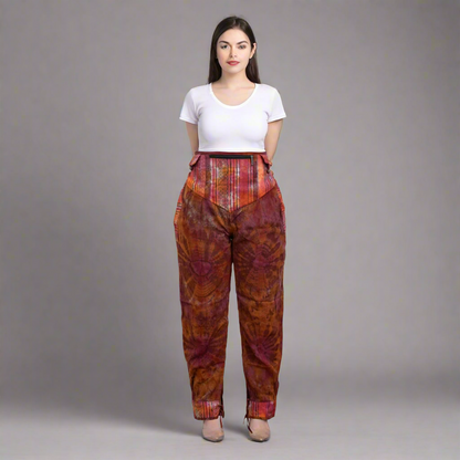 Womens Tie Dye Skirt Trouser Elastic Waist Hippie Pants