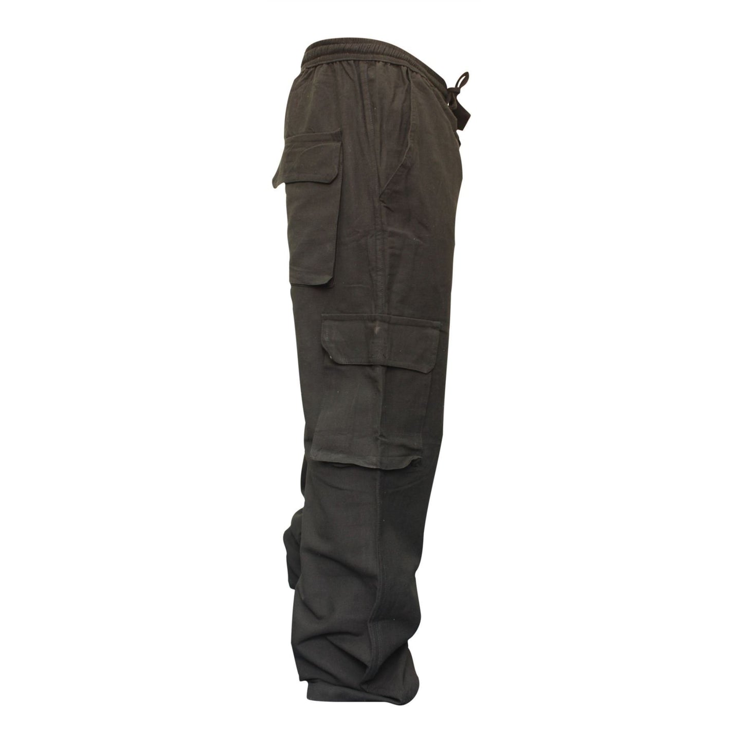 MENS PLAIN COLOUR HEMP HIPPIE COMBAT TROUSERS