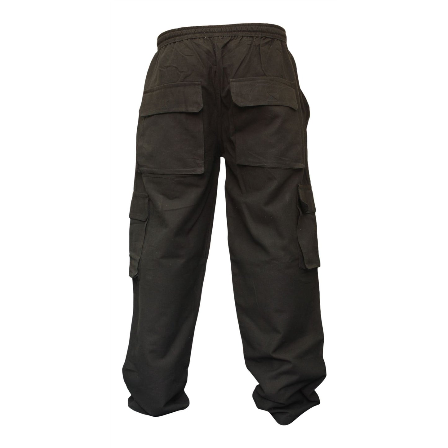 MENS PLAIN COLOUR HEMP HIPPIE COMBAT TROUSERS