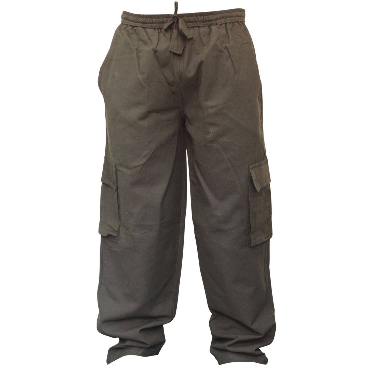 MENS PLAIN COLOUR HEMP HIPPIE COMBAT TROUSERS