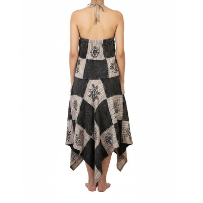 Women Boho Patchwork Maxi Dress Cotton Sleeveless Summer Lightweight Pull On Long Flowing Outfit
