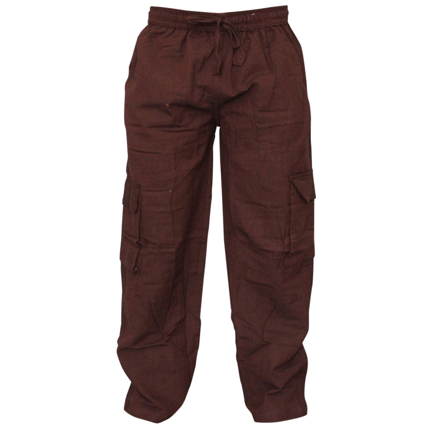 MENS PLAIN COLOUR HEMP HIPPIE COMBAT TROUSERS