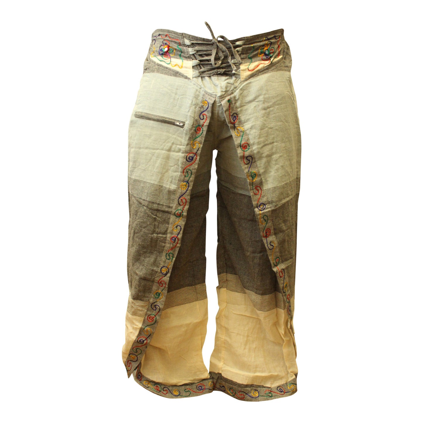 WOMEN MULTICOLOURED HIPPIE WRAP TROUSER PANTS