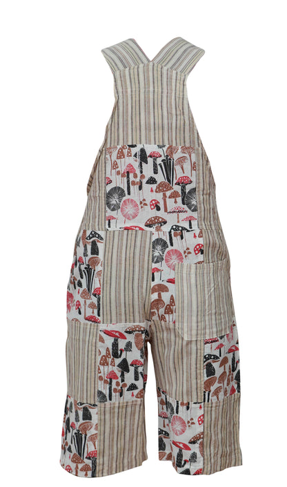 Women's Short Dungarees Patchwork Cotton Hippie Summer Jumpsuits