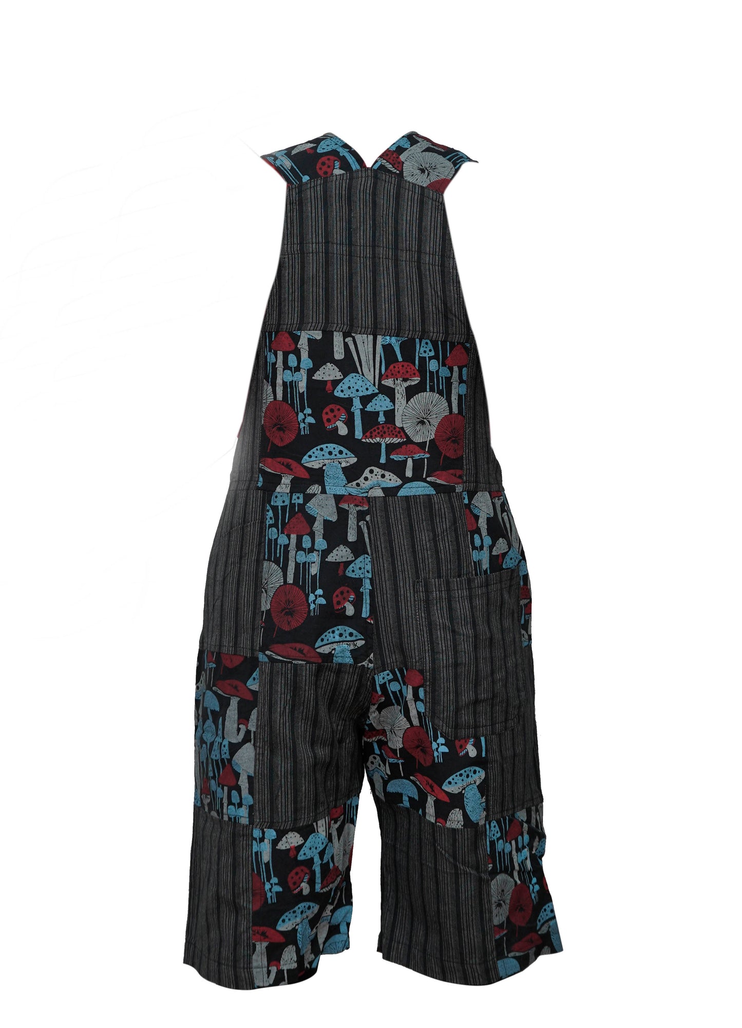 Women's Short Dungarees Patchwork Cotton Hippie Summer Jumpsuits