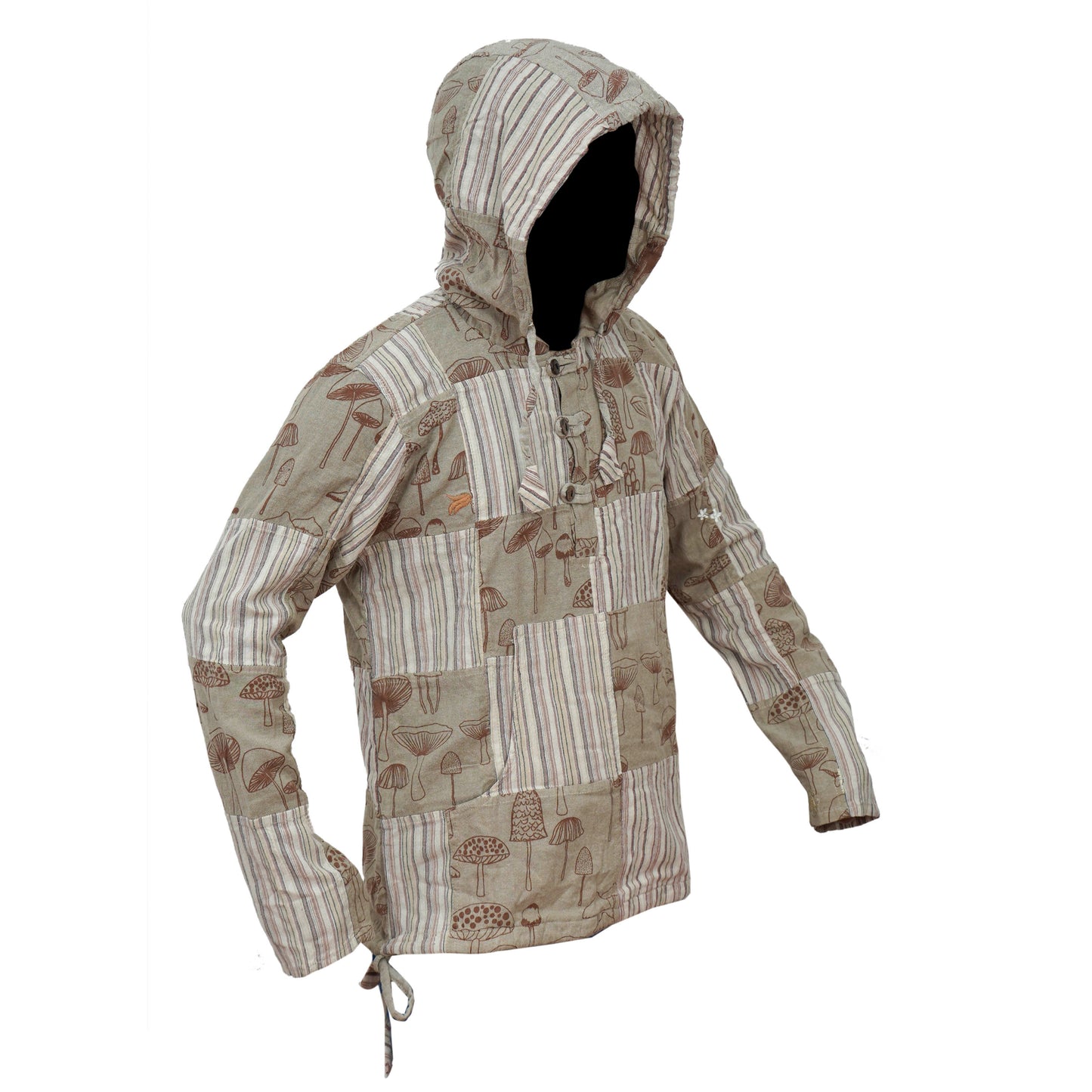 Mens Lightweight Hippie Hooded Shirt