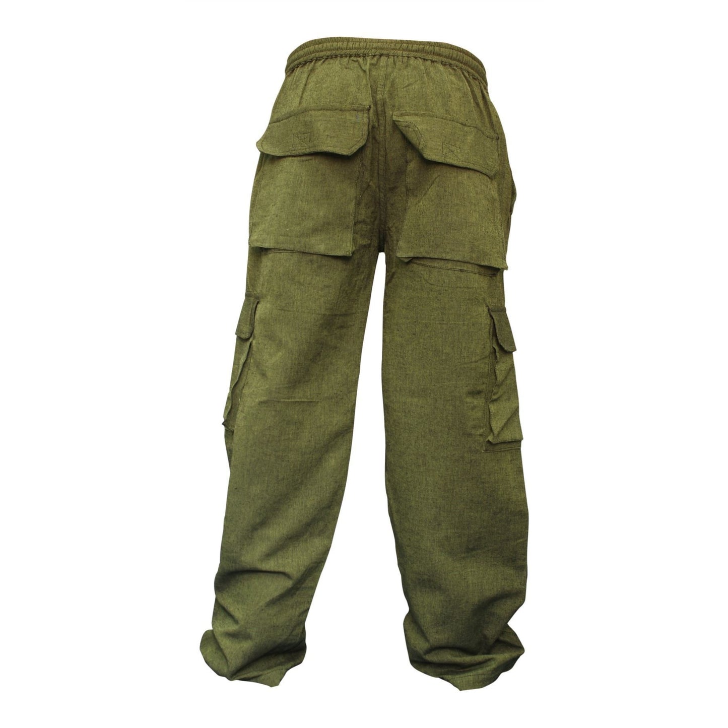 MENS PLAIN COLOUR HEMP HIPPIE COMBAT TROUSERS