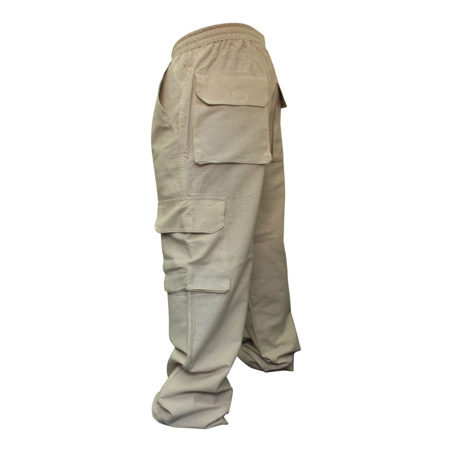 MENS PLAIN COLOUR HEMP HIPPIE COMBAT TROUSERS