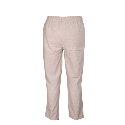 WOMENS PLAIN TROUSERS ELASTICATED WAIST YOGA PANTS WITH POCKETS