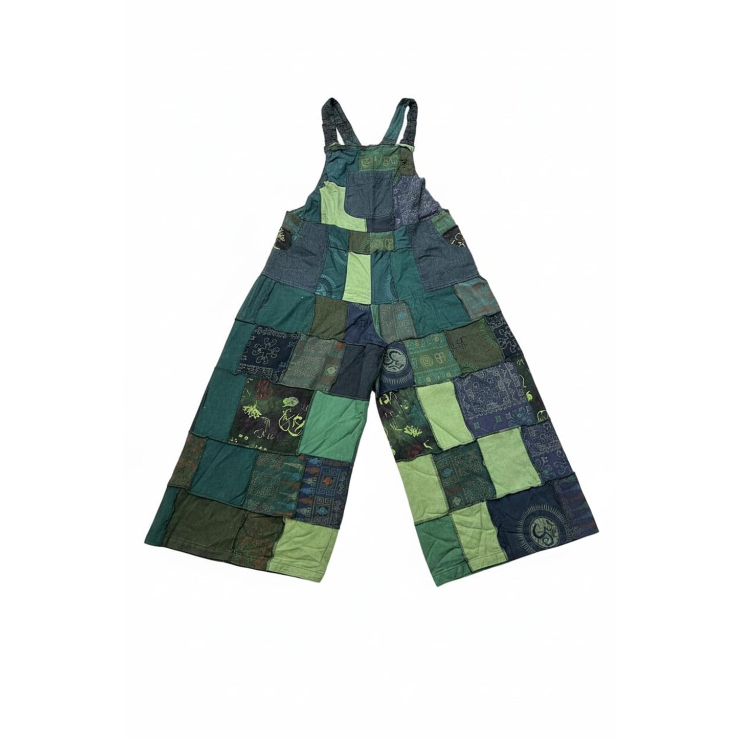 Women's Bohemian Floral Cotton Summer Jumpsuits Patchwork Hippie Festival Dungarees