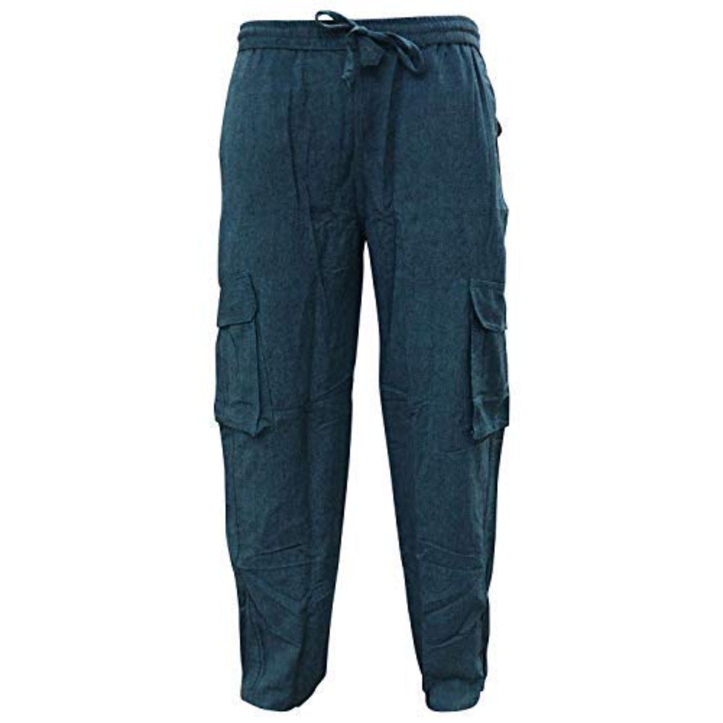 MENS PLAIN COLOUR HEMP HIPPIE COMBAT TROUSERS